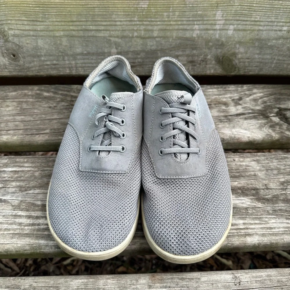 OluKai Nohea Moku Mens Fog Gray Mesh Boat Shoe Sneakers Size 9.5 Preppy Nautical